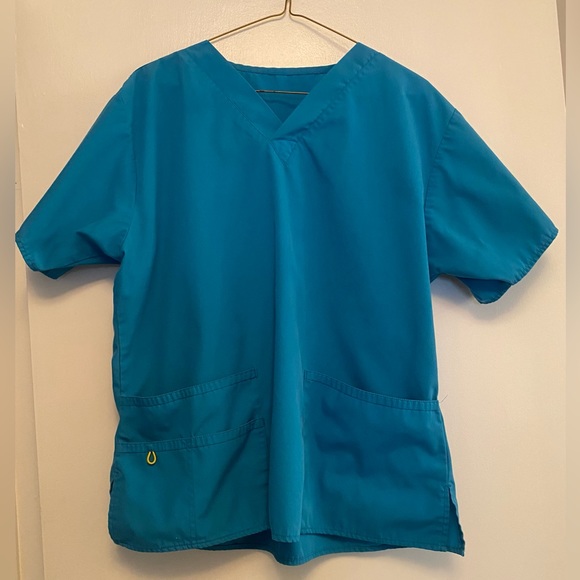 WonderWink Women's Origins Bravo Scrub Top, Color: Teal, Size Large - Picture 4 of 5